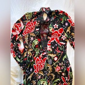 Zara Mini Floral Dress with Lace Details